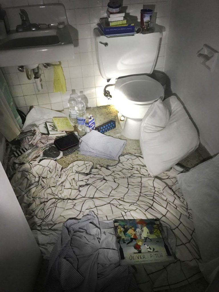 Bathroom in Puerto Rico during Hurricane Maria