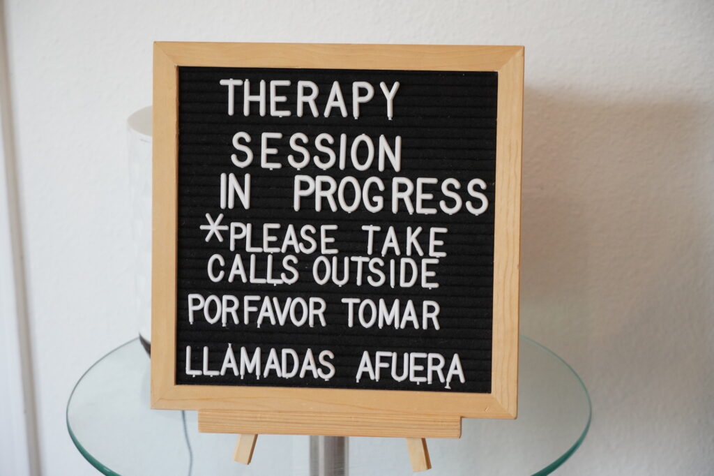 sign about therapy sessions