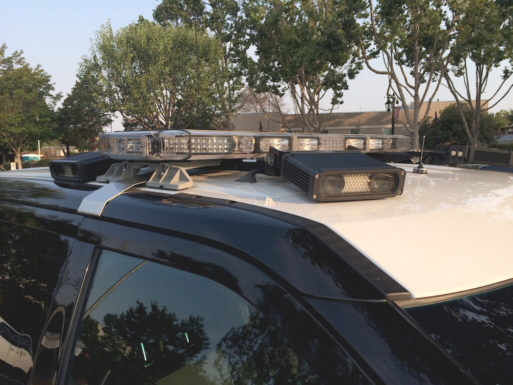 a police car mounted bar used to read license plates