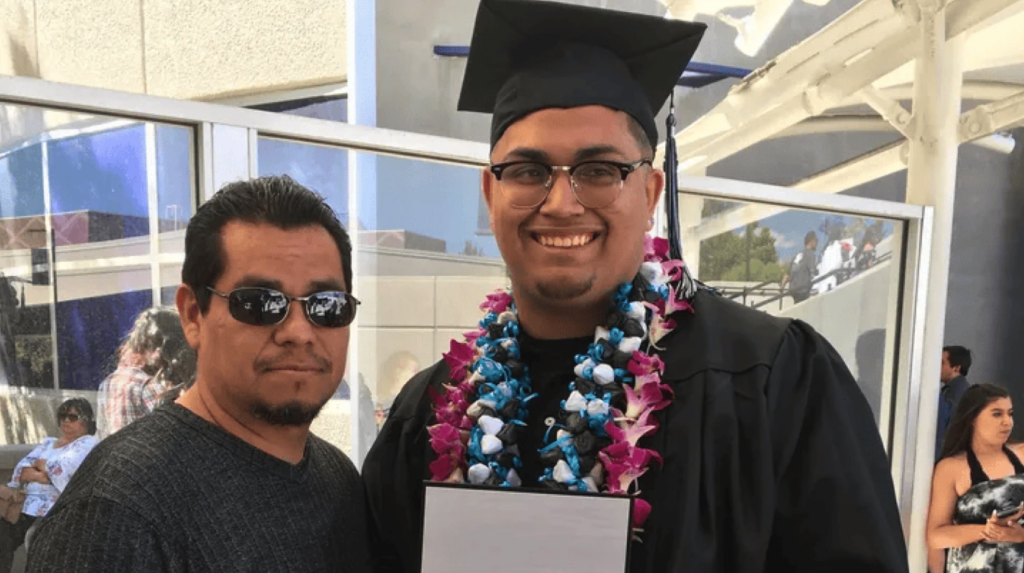 father with graduating son