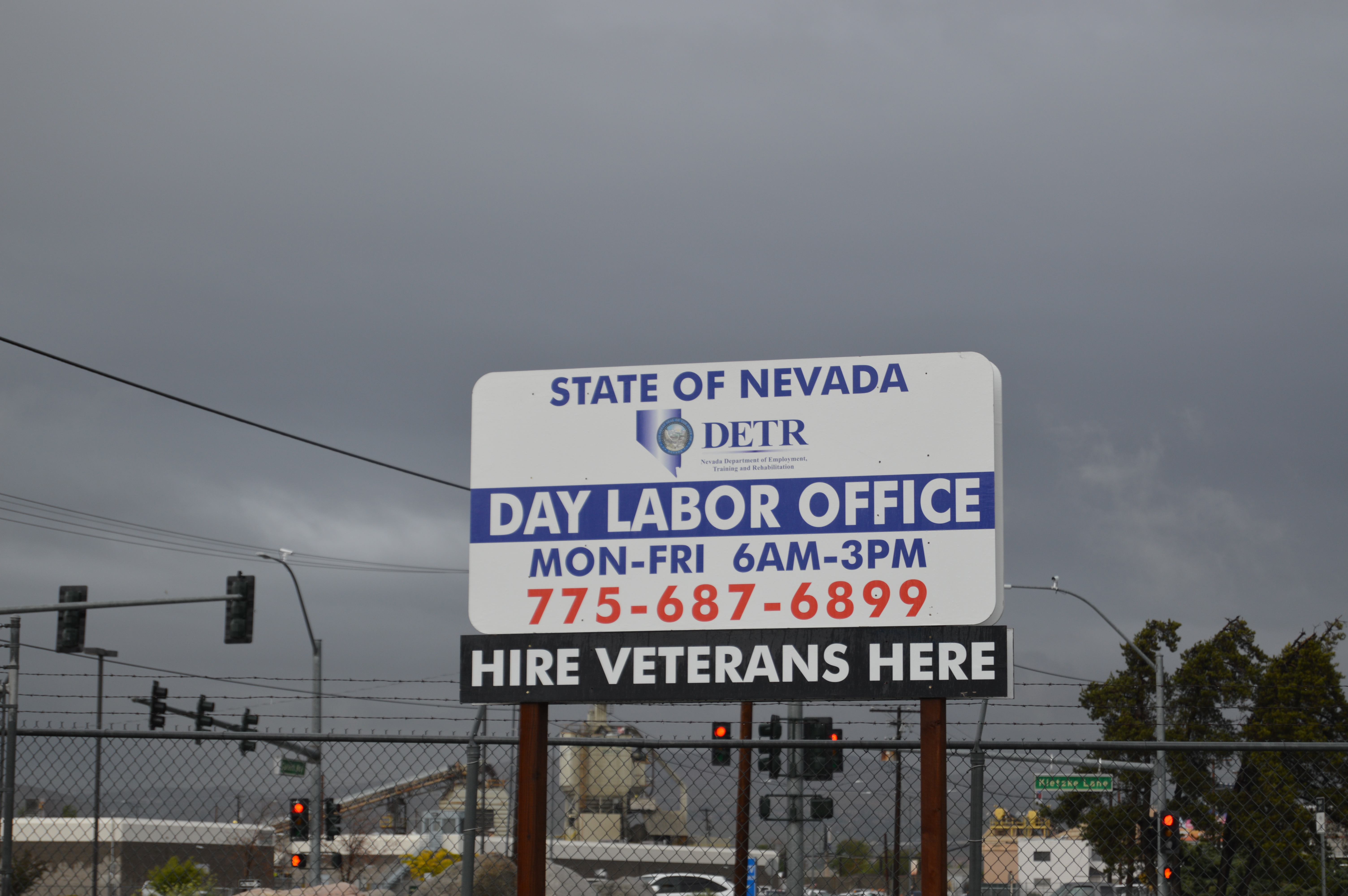 "Day Labor Office," sign.