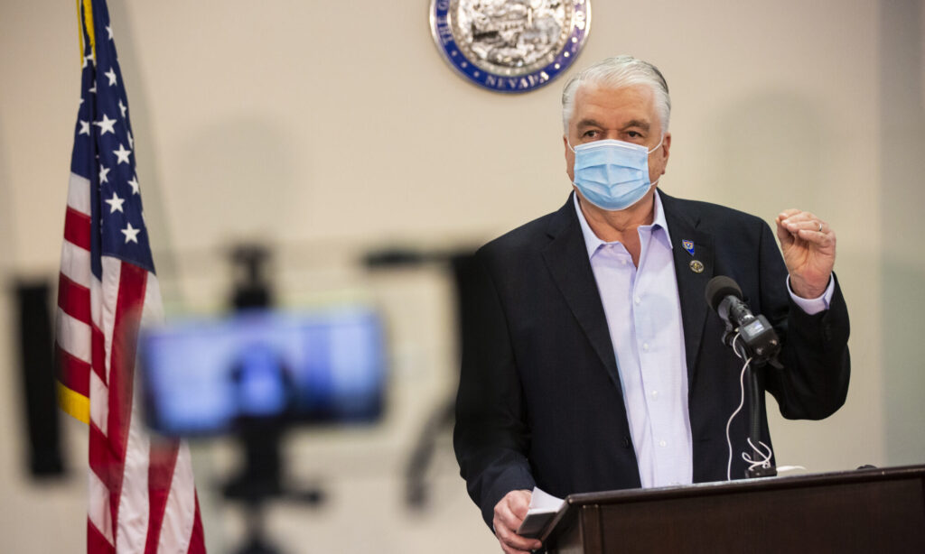 Governor Steve Sisolak with mask on