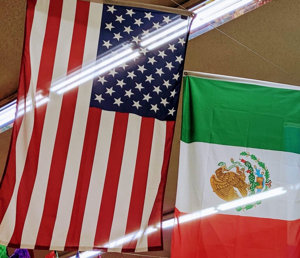US and Mexican Flags