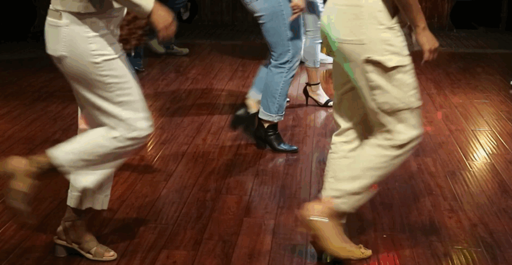 people learning to dance