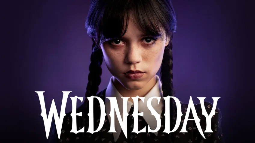 Wednesday show cover starring Jenna Ortega