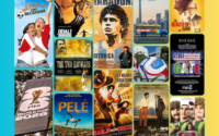 collage of various soccer movie posters