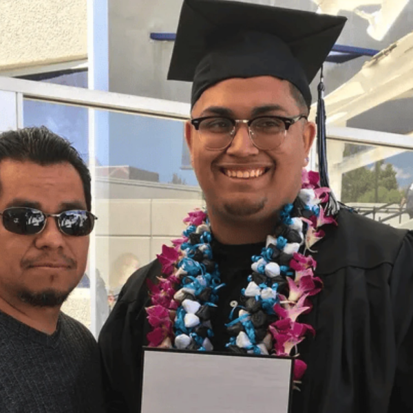 father with graduating son