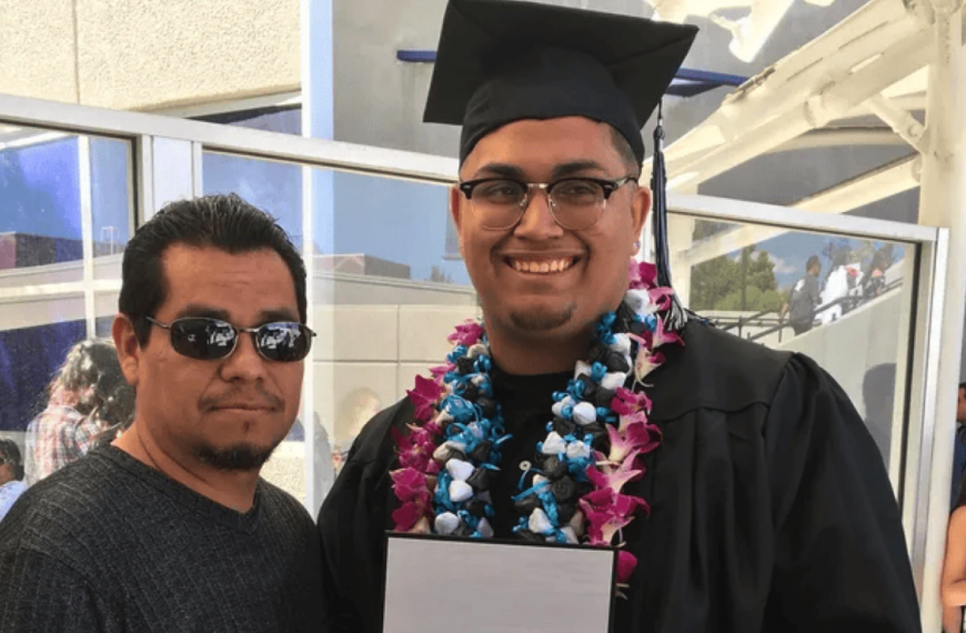 father with graduating son